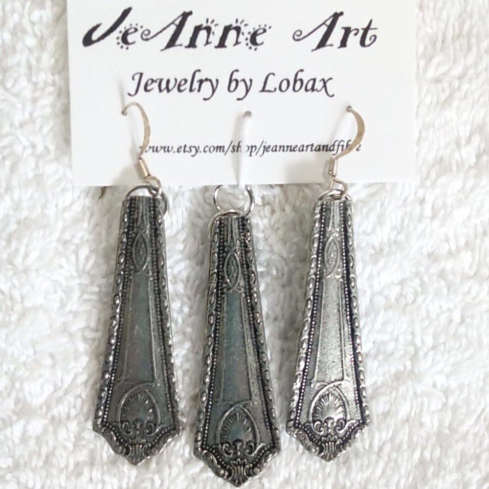 Hand Crafted Metal Spoon Earrings Pendant Boho Bohemian Hippie Festival Jewelry